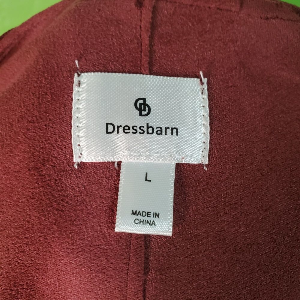 Dressbarn Suede Open Front Draped Jacket Size L - Picture 6 of 8